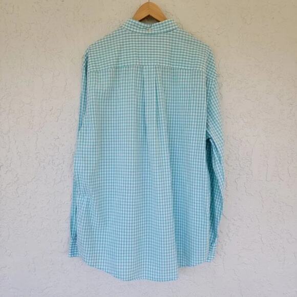 Tommy Hilfiger Long Sleeve Check Button Down Shirt Mens XL Teal Blue Classic Fit - Picture 5 of 9